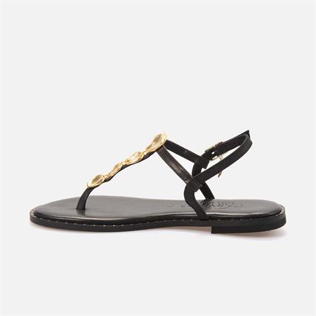 Caryatis Kadın Siyah-Altın Sarısı Sandalet 