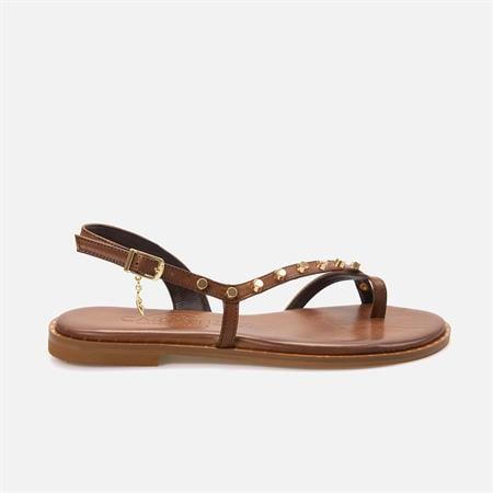 Caryatis Kadın Kahverengi-Altın Sarısı Sandalet 