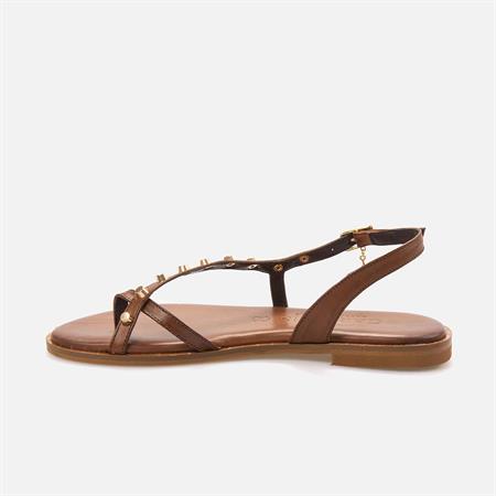 Caryatis Kadın Kahverengi-Altın Sarısı Sandalet 