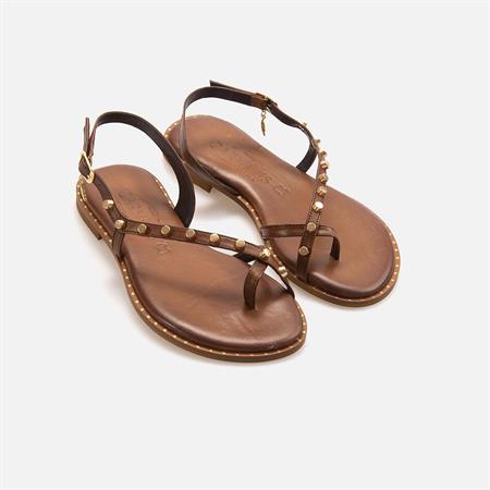 Caryatis Kadın Kahverengi-Altın Sarısı Sandalet 