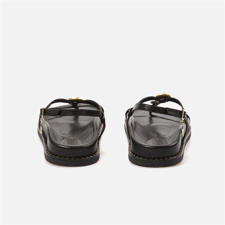 Caryatis Kadın Siyah-Altın Sarısı Sandalet 