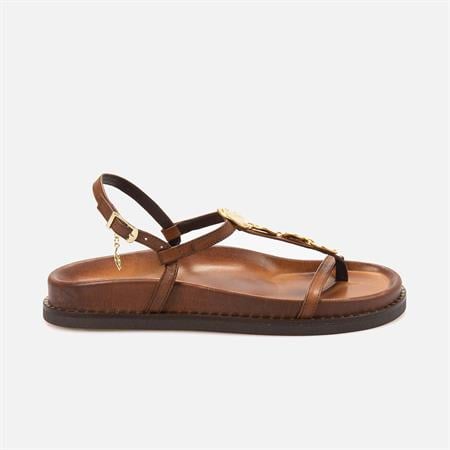 Caryatis Kadın Kahverengi-Altın Sarısı Sandalet 