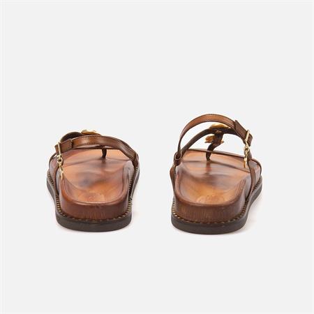 Caryatis Kadın Kahverengi-Altın Sarısı Sandalet 