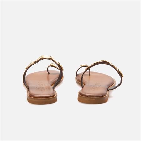 Caryatis Kadın Kahverengi-Altın Sarısı Terlik Sandalet