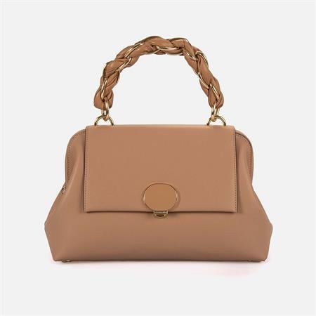 CROMIA Kadın Hakiki Deri Taupe El Çantası 