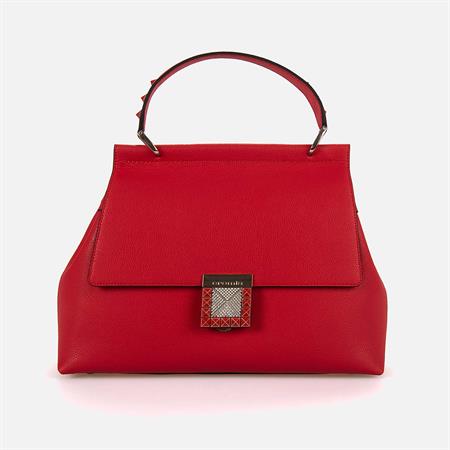 CROMIA Kadın Hakiki Deri Kırmızı El Çantası 