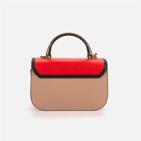 CROMIA Kadın Hakiki Deri Kırmızı Omuz Çantası 