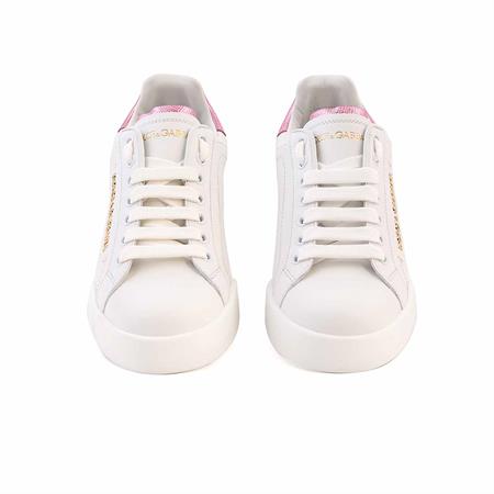 Dolce Gabbana Kadın Hakiki Deri Beyaz - Pembe Spor & Sneaker Ayakkabı