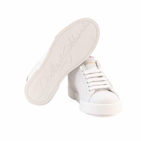 Dolce Gabbana Kadın Hakiki Deri Beyaz - Pembe Spor & Sneaker Ayakkabı