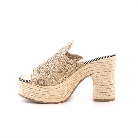 Espadrilles Kadın Tekstil Kauçuk Taban Naturel Terlik Terlik