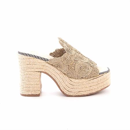 Espadrilles Kadın Tekstil Kauçuk Taban Naturel Terlik Terlik