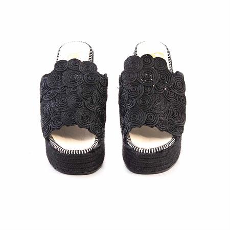 Espadrilles Kadın Tekstil Kauçuk Taban Negro Terlik Terlik