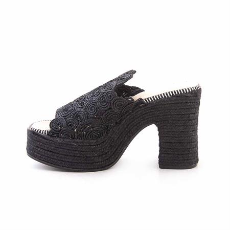 Espadrilles Kadın Tekstil Kauçuk Taban Negro Terlik Terlik