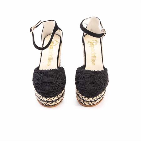 Espadrilles Kadın Tekstil Kauçuk Taban Negro Sandalet 