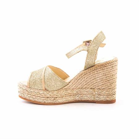 Espadrilles Kadın Tekstil Kauçuk Taban Platıno Sandalet 