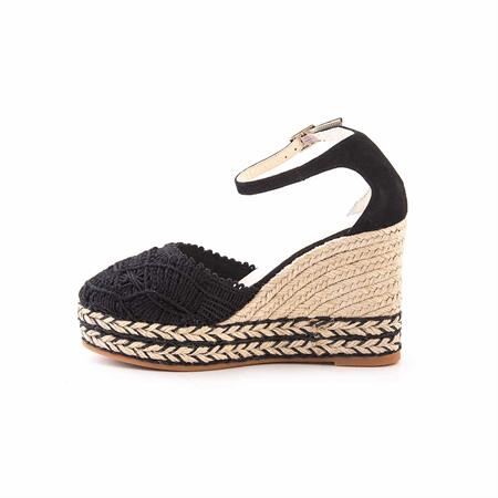 Espadrilles Kadın Tekstil Kauçuk Taban Negro Sandalet 