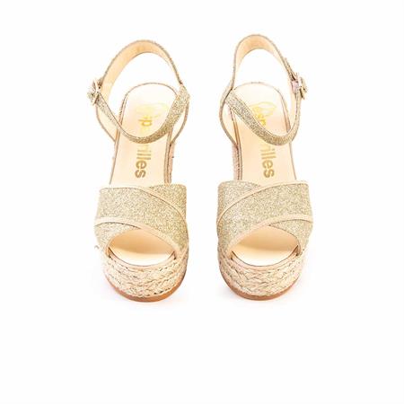 Espadrilles Kadın Tekstil Kauçuk Taban Platıno Sandalet 