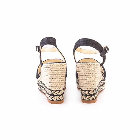 Espadrilles Kadın Tekstil Kauçuk Taban Negro Sandalet 
