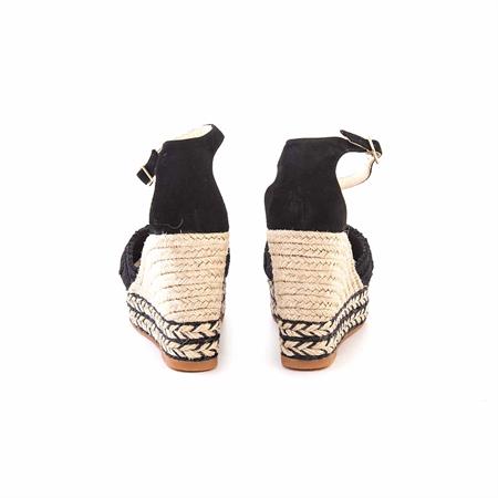 Espadrilles Kadın Tekstil Kauçuk Taban Negro Sandalet 