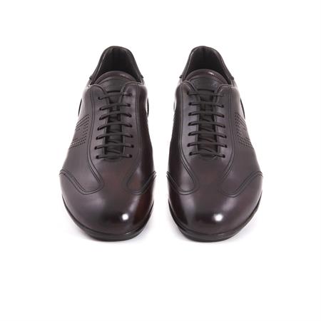 Franceschetti Erkek Hakiki Deri Kauçuk Taban Koyu Kahverengi Spor & Sneaker Ayakkabı