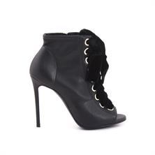 Greymer Kadın Hakiki Deri Kösele Taban Siyah Topuklu Bot 