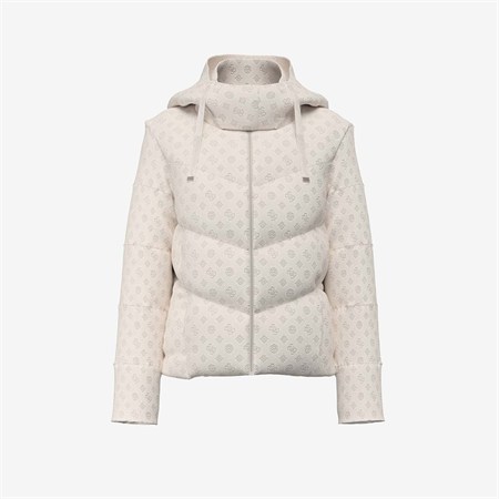 Guess 4G Logolu Fermuarlı Kapüşonlu Kadın Mont W6BL56W4195