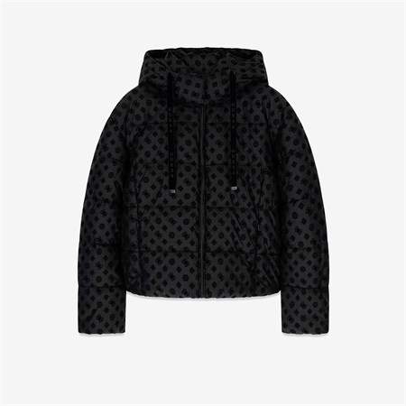 Guess 4G Logolu Fermuarlı Kapüşonlu Kadın Mont W6BL56W4195
