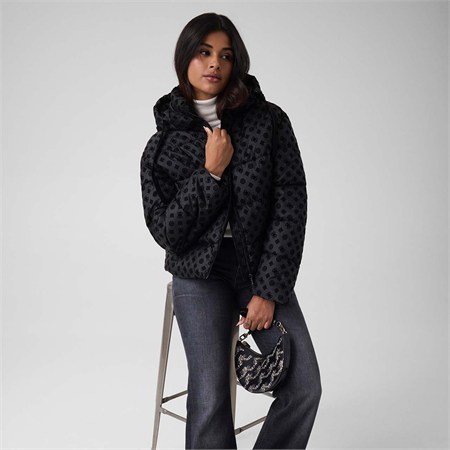 Guess 4G Logolu Fermuarlı Kapüşonlu Kadın Mont W6BL56W4195