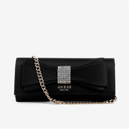 Guess Kadın Siyah Zincir Askılı Fiyonk Detaylı Çapraz Çanta HWSS9650710