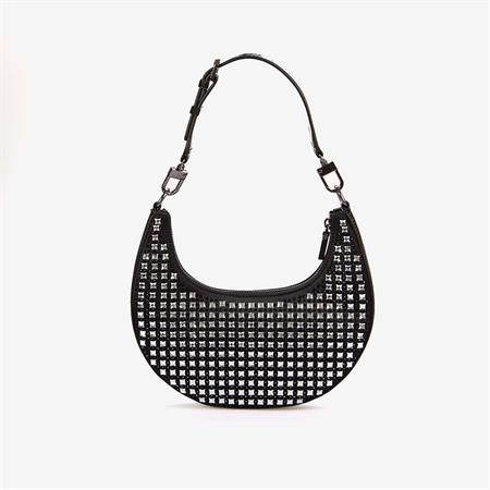 Guess Kadın Siyah Lua Zımba Detaylı Hobo Çanta HWIM9205010