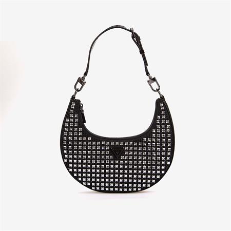 Guess Kadın Siyah Lua Zımba Detaylı Hobo Çanta HWIM9205010