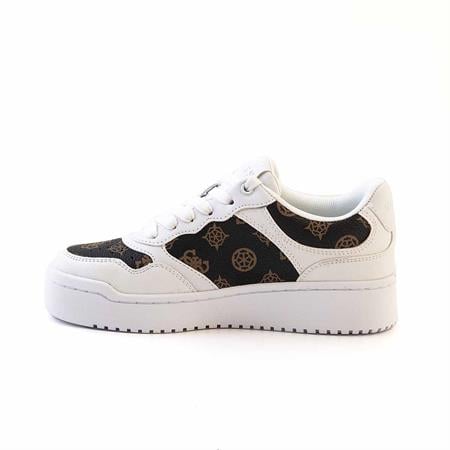 Guess Kadın Vegan Beyaz-Kahverengi Spor & Sneaker Ayakkabı