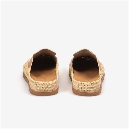 Hawen Angels Kadın 3cm Kauçuk Tabanlı Hasır Örgü Terlik 4001