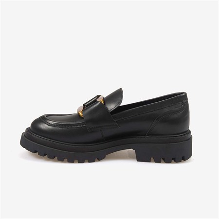 Hawen Angels Kadın 4cm Kauçuk Tabanlı Hakiki Deri Loafer Ayakkabı 8103-1