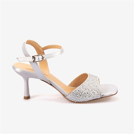 Hawen Angels Kadın Kösele Taban 7,5cm Topuklu Saten Gece & Abiye Ayakkabı 6895-26-V1
