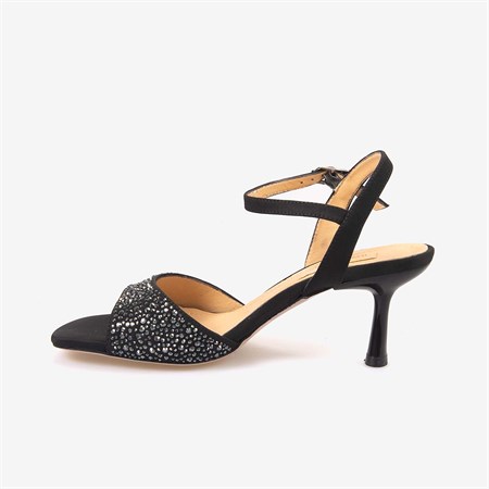Hawen Angels Kadın Kösele Taban 7,5cm Topuklu Saten Gece & Abiye Ayakkabı 6895-26-V1