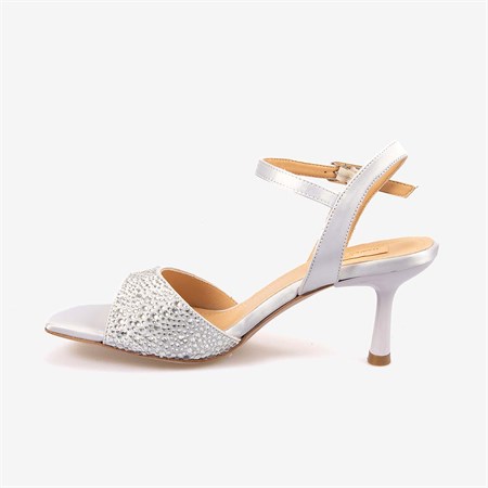 Hawen Angels Kadın Kösele Taban 7,5cm Topuklu Saten Gece & Abiye Ayakkabı 6895-26-V1