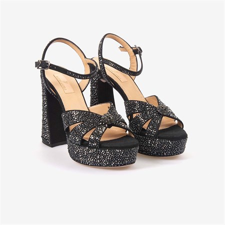 Hawen Angels Kadın Saten 12,5 cm Platform Topuklu Taşlı Gece & Abiye Ayakkabı 380-75