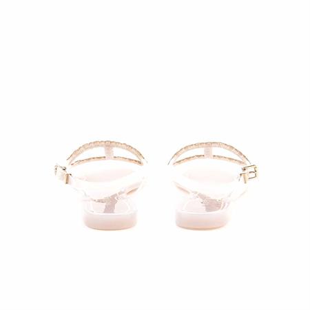 Menghi Kadın Pvc Pvc Taban Krem Sandalet 