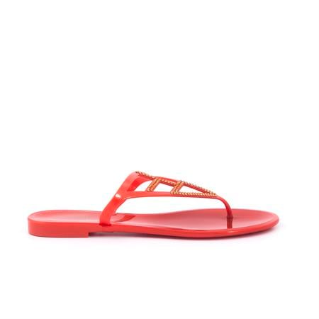 Menghi Kadın Pvc Pvc Taban Kırmızı Terlik Terlik