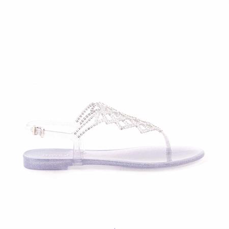 Menghi Kadın Pvc Pvc Taban Glitter Argento Sandalet 