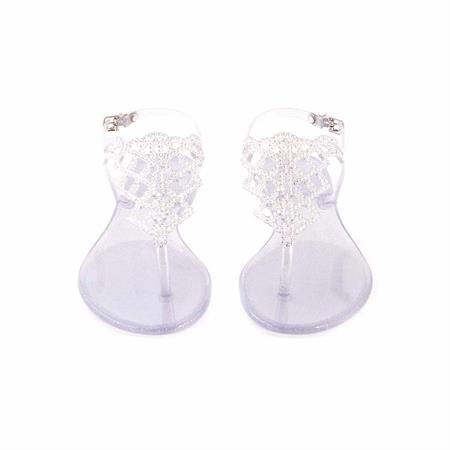 Menghi Kadın Pvc Pvc Taban Glitter Argento Sandalet 