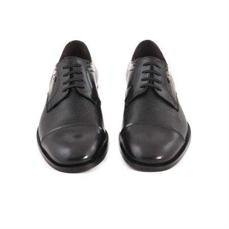 Mocassini Erkek Hakiki Deri Kösele Taban Siyah Klasik Ayakkabı