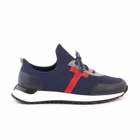 Mocassini Erkek Hakiki Deri Eva Taban Lacivert-Gri-Kırmızı Spor & Sneaker Ayakkabı