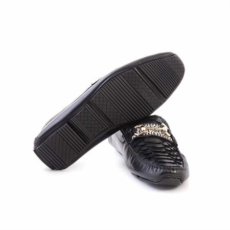 Mocassini Erkek Hakiki Deri Kauçuk Taban Siyah Günlük Ayakkabı