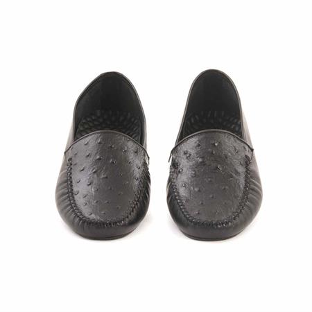 Mocassini Erkek Hakiki Deri Kauçuk Taban Siyah Terlik Terlik