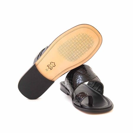 Mocassini Erkek Hakiki Deri Kösele Taban Siyah - Gri Terlik Terlik