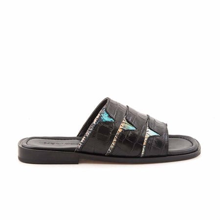 Mocassini Erkek Hakiki Deri Kösele Taban Siyah Terlik Terlik