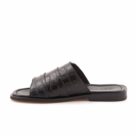 Mocassini Erkek Hakiki Deri Kösele Taban Siyah Terlik Terlik