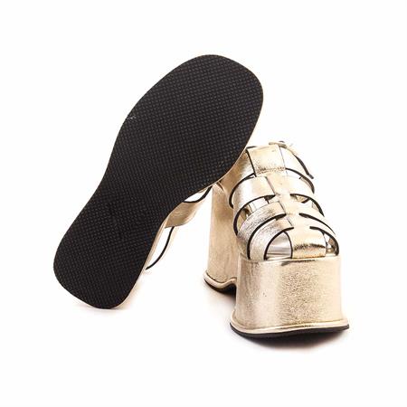 Mocassini Kadın Hakiki Deri Microlight Taban Altın Sarısı Sandalet 